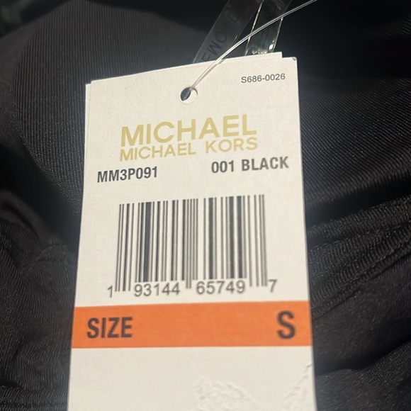 Michael Kors Signature Black Solids Logo Chain One Shoulder Tankini Top | NEW!🖤 - Picture 5 of 5